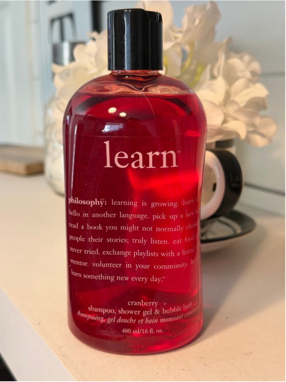 Philosophy "Learn" Cranberry 3-in-1 Shampoo Shower Gel Bubble Bath NEW